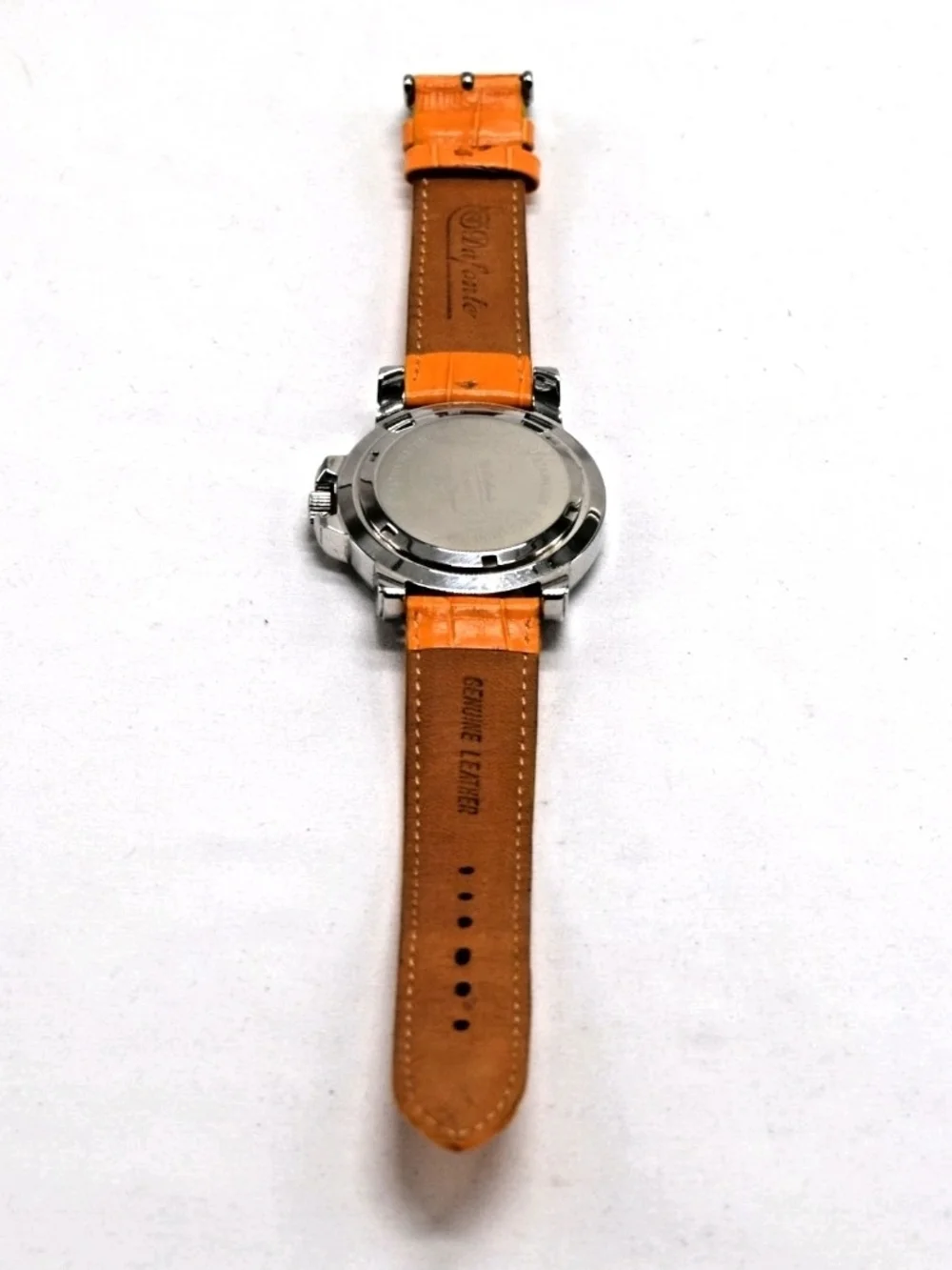 Unisex Dufonte by Lucien Piccard 727022OR All Steel 3 Register Orange Watch